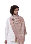 KASHMIR 100% Pure Merino Wool Light Pink  EMBROIDERED Stole-Festivals