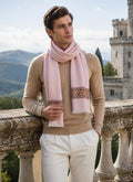 Leon 100% Pure Merino Wool Handwoven Soft Pink Stole-TRAVEL
