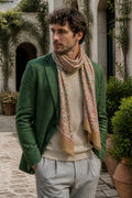 Firenze  100% Linen Multi color Floral Print Stole-LEISURE