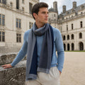 Windsor  100% Pure Merino Wool Steel Gray Reversible Stole-TRAVEL